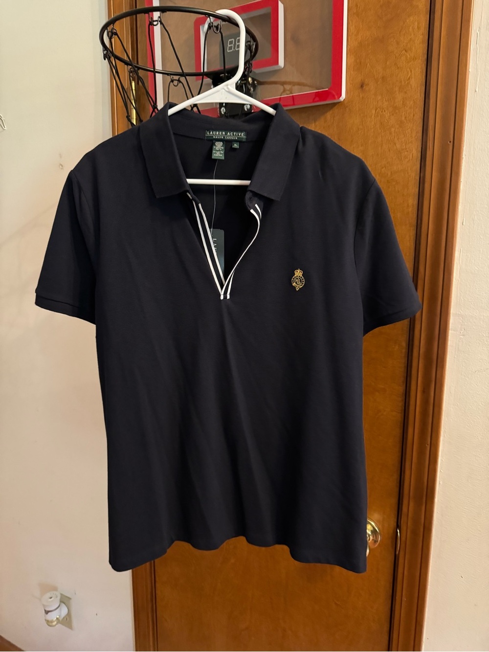 Navy Polo Shirt with Contrast Trim